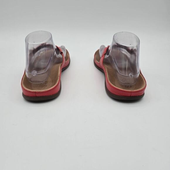 Strive Sandals Women 8.5 9 Flip Flop Thong Red Terracotta Alba Buckle Shoes Toe - Picture 4 of 11